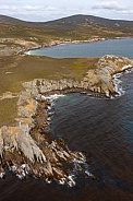 Aerial view of the coastline - Falkland Islands