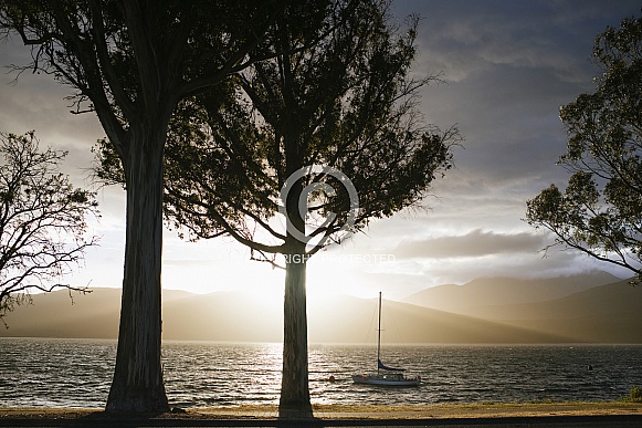 Boat in the sunset. Boat in the sunset.