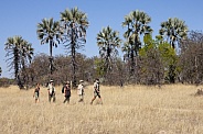 Adventure tourists on a walking safari - Namibia