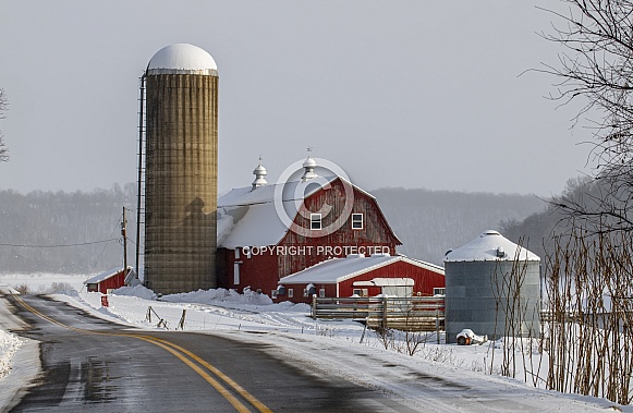 Driftless Region Winter Barn