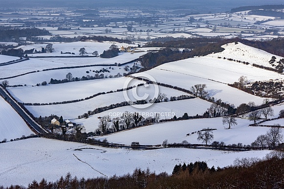 Snow covered Yorkshire countryside