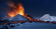Volcanic Landscape at night