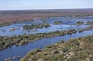Aerial view of the Zambezi River - Zimbabwe