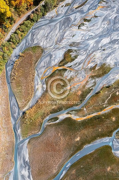 Dry river bed seen from above. Dry river bed seen from above.