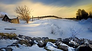 Snow covered rural landscape