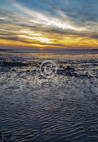 Sunset at low tide - Chatelaillon Plage - France