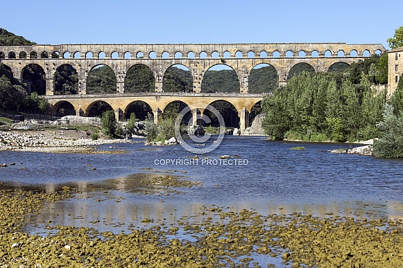 Gardon River and Pont du Gard - France Gardon River and Pont du Gard - France