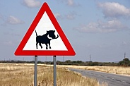 Danger Wathogs road sign - Namibia