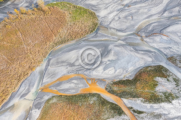 Dry river bed seen from above. Dry river bed seen from above.