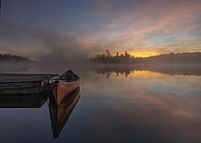 Moody mists cross the lake