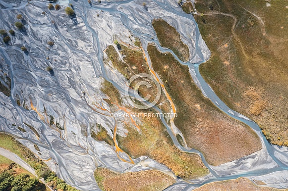 Dry river bed seen from above. Dry river bed seen from above.