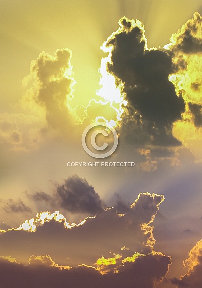 Dramatic sky and clouds at sunset