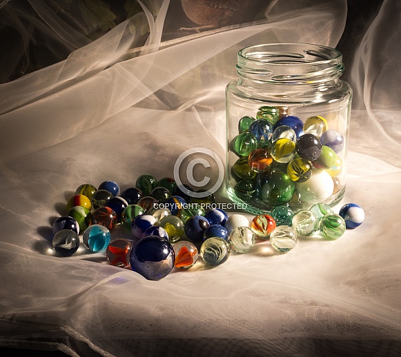 Marbles and Jar