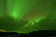 Green sky caused by Northern Lights