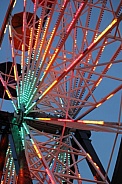 Ferris wheel against the evening sky