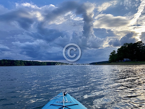 Kayaking on Lake Greeson