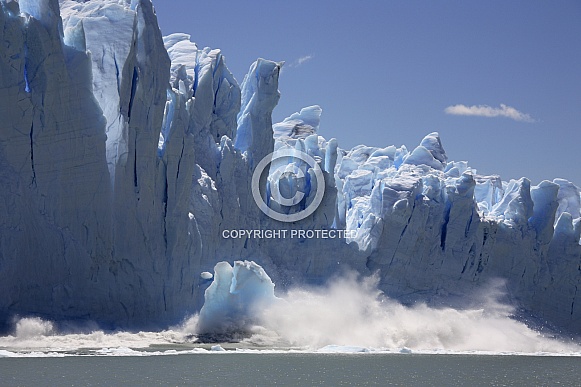 Ice calving from the terminus of the Perito Moreno Glacier - Argentina
