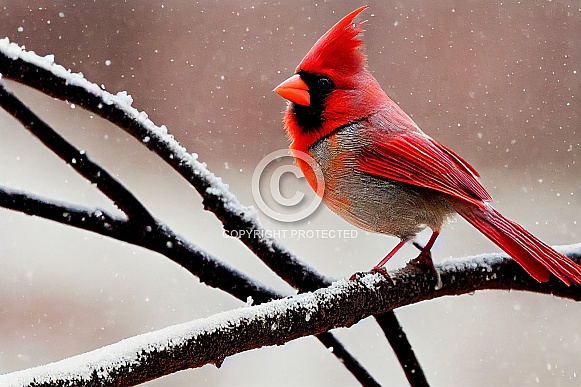 Cardinal on a branch