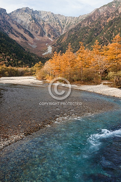 Japanese Alps with autumn colours
