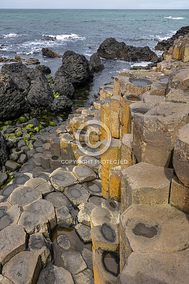Hexagonal basalt rock formations - Giants Causeway