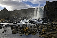 Waterfall at Thingvellar - Iceland