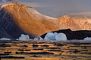 Midnight sun - Northwest Fjord - Greenland
