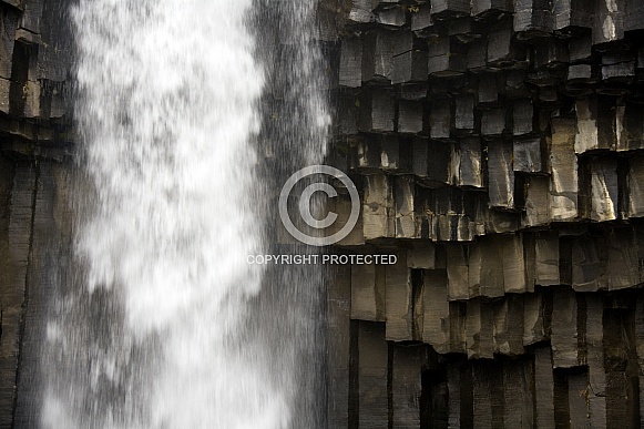 Basalt columns at Svartifoss Waterfall - Iceland