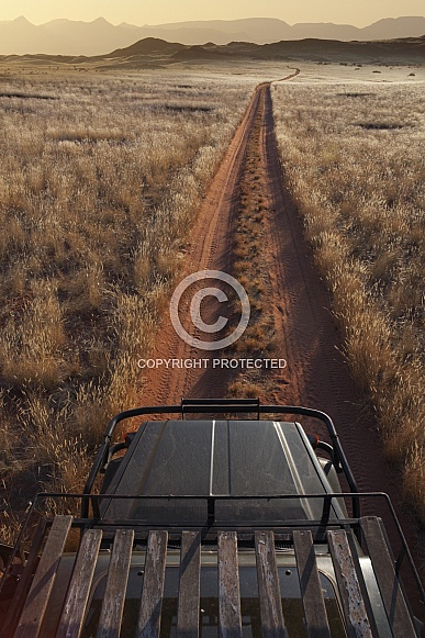 Remote desert road in Damaraland - Namibia