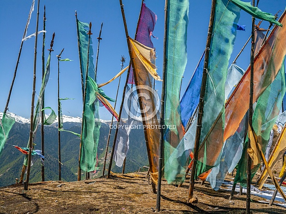 Buddhist prayer flags - Himalayas - Bhutan
