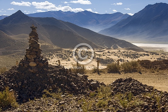 Remote desert valley in Tibet