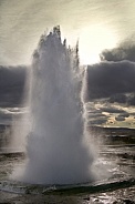 Eruption of the Strokkur Geyser in Iceland