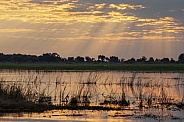 Sun rays over the Chobe River - Botswana