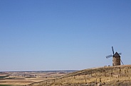 Windmill and empty landscape - La Mancha - Spain