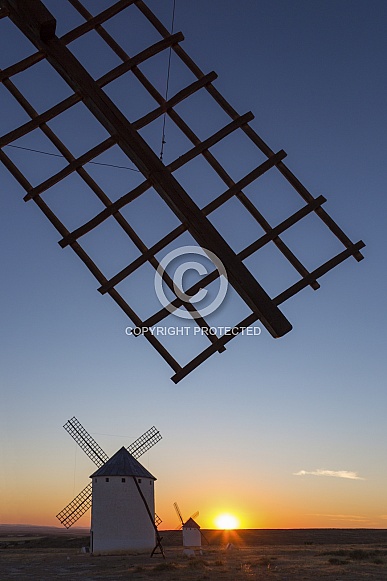 Sunset and Windmills - La Mancha - Spain
